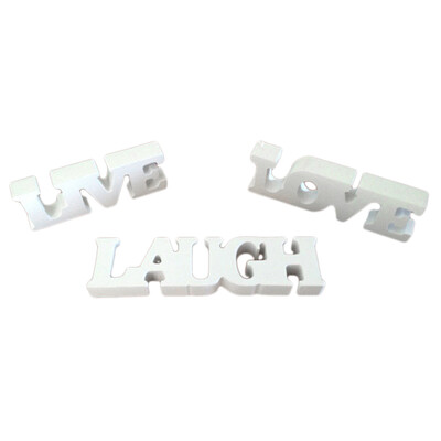

UpperX 3pcs LIVE LOVE LAUGH Wooden Letters for Wedding Decoration White