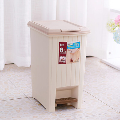

Sanlie мусорные баки 8L пластиковые мусорные баки с бочками ручной педали двойного назначения кухня и туалет квадратные бытовые бочки для здоровья SM-2611