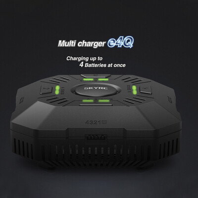 

SKYRC E4Q DC Charger 4-Port 2-4S Lipo Battery Smart Balance Charger with XT60 Connector for RC Drone Car Boat Helicopter