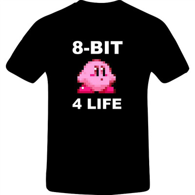 

8 Bit for Life Kirby Best Quality Custom Tshirt