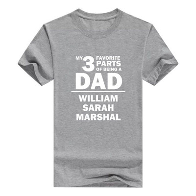 

Custom Names 3 Favorite Parts Of Being a Dad Young Mens T-Shirt