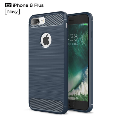 

Fivice iphone 8 plus case Luxury brushed carbon fiber TPU soft shell