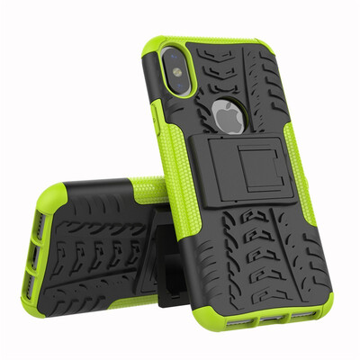 

Fivice iPhone XXS Case TPU anti-fall tire pattern back clip bracket phone case
