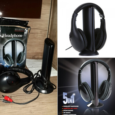 

5 in 1 HiFi Wireless Headset FM Radio Monitor MP3 PC TV Audio Mobile Phones