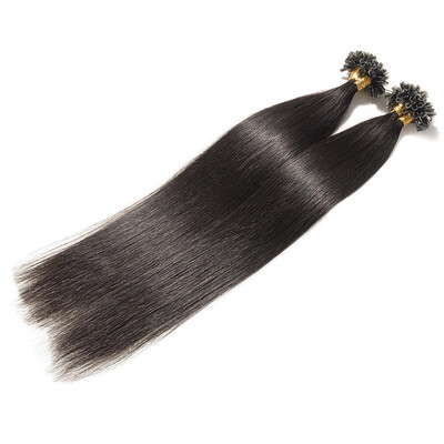 

100 Remy Hair Human Hair Extensions U Tip Nail Tip Keratin Straight Hair