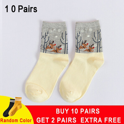 

2018 New Design Christmas Santa Claus Socks Women Cotton Short Elk Winter Socks Cartoon Deer Snow Man Cute Socks New Year Gift