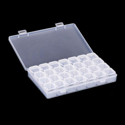 

Clear Plastic 28 Slots Adjustable Jewelry Storage Box Case Craft Organizer Beads