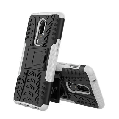 

Fivice One Plus 6 Case TPU anti-fall tire pattern back clip bracket phone case