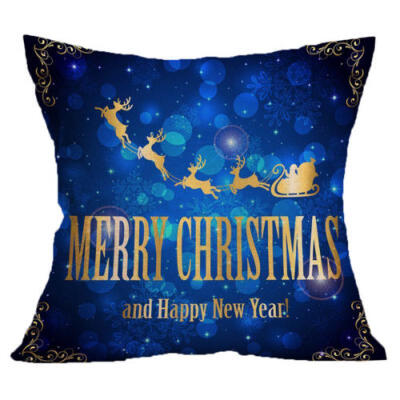 

New Christmas Home Decor Cotton Linen Beds Waist Cushion Cover Throw Pillow Case