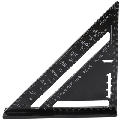 

Aluminum Alloy Triangle Rulers 90 degrees 45 degrees Set Square 7in Black Metric Square Ruler