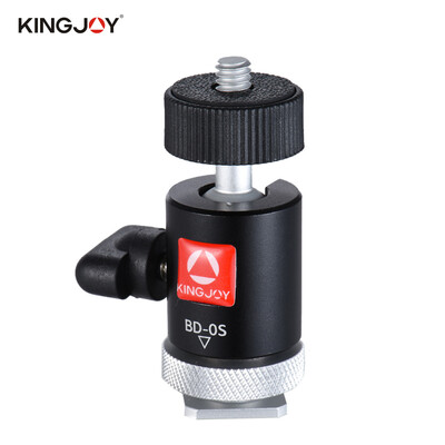

Kingjoy BD-0S Mini Ball Head Mount with Hot Shoe Adapter for LED Light Monitor Tripod DSLR Camera Camcorder Video Studio Photo