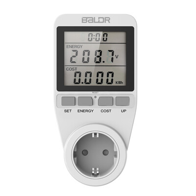 

LCD Display Electricity Usage Power Meter Socket Energy Watt Volt Amps Wattage KWH Consumption Analyzer Monitor--AC110V130V US Pl