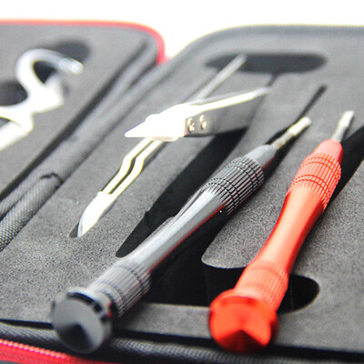 

Multifunctional All-in-One Electronic Cigarette of Vape Ceramic Tweezers Heat Wire Pliers Tool Bag Kit DIY Set Accessories