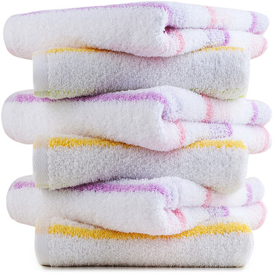 

Jingdong supermarket] Sanli cotton color striped towel 32 × 71cm soft absorbent face wash towel mixed color 6