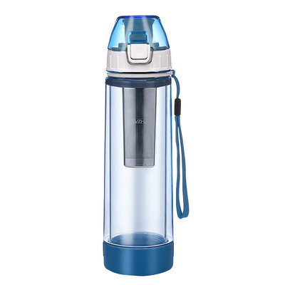 

Jingdong supermarket] green beads lvzhu glass 500ml double heat resistant anti-drop anti-drop glass beads men and women office with tea grid tea cups PB123 blue