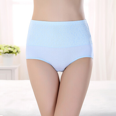 

Jingdong supermarket] Ms. Palando underwear female large size triangle underwear high waist underwear jacquard jeans short pants 5163 four gift box uniform