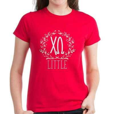 

CafePress - Chi Omega Letters Little - Womens Cotton T-Shirt