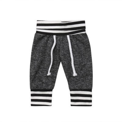 

Newborn Infant Baby Boy Girls Striped Long Pants Leggings Trousers Bottoms Gray