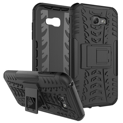 

Fivice Samsung A7 2017 Case TPU anti-fall tire pattern back clip bracket phone case