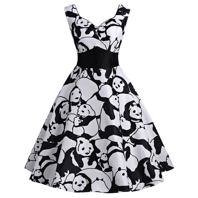

Vintage Panda Print A Line Dress
