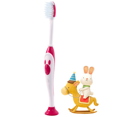 

Black girl heimei childrens toothbrush soft hair baby toothbrush training baby toothbrush child toothbrush suction cup can stand non-children electric toothbrush QQ rabbit red 2-9 years old