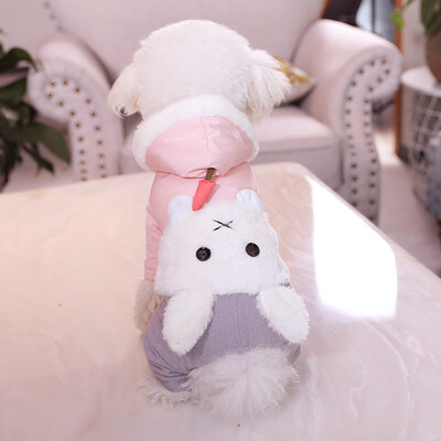

Huayuan pets hoopet pet dog autumn&winter clothes Teddy VIP small puppies comfortable cotton coat soot color carrot four feet