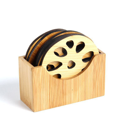 

UpperX Natural bamboo Drink coaster set round Creative Placemat cup mat pad coffee cups porta copos home decor