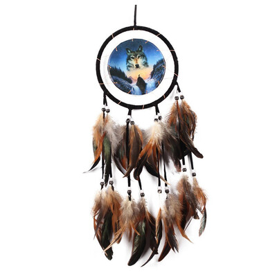 

UpperX Coffee Feather Dream Catcher Bead Hanging Decor Ornament For Car Or Home Decor 1