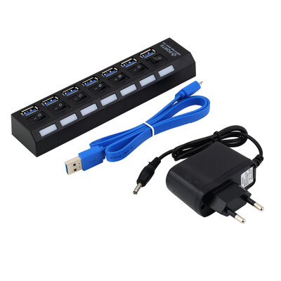 

1 шт. 7 разъём(ов) USB 3.0 хаб с включения / выключения + ес / американский блок питания для портативных пк