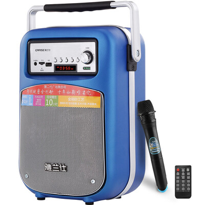 

Yalan Shi (EARISE) T3 портативный мобильный внешний танцевальный звук мини-мини-Bluetooth наружный динамик радио беспроводной пульт дистанционного управления старый квадратный динамик синий