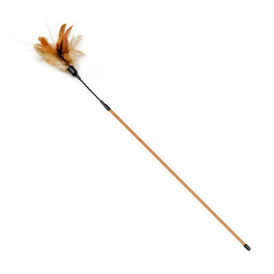 

Tiantianmao Cat Toy Teasing Cats Toy Steal Wire&Feather Brown