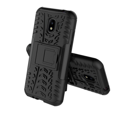 

Fivice Samsung J2 Pro 2018 Case TPU anti-fall tire pattern back clip bracket phone case