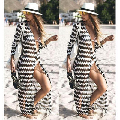 

Women summer Fashion beach Party boho maxi Chiffon dress Cover ups swimwear
