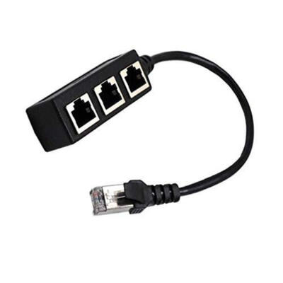 

Splitter Ethernet RJ45 Cable Adapter 1 Male To 3 Female Port LAN Network Plug