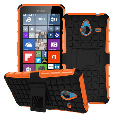 

Fivice Nokia Lumia 640 Case TPU anti-fall tire pattern back clip bracket phone case