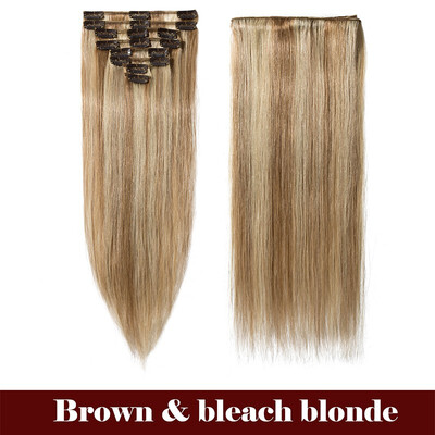 

Clip in 100 Real Human Hair Extensions Full Head Hair Extensions Remy Human Hair Silky Straight 8 Pieces