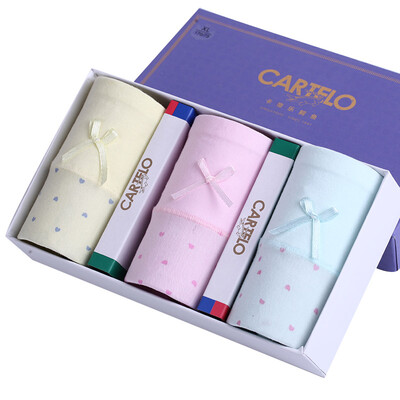 

CARTELO 3 pack classic heart pattern cotton panties