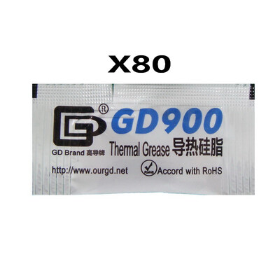 

GD бренд 80 штук GD900 Термопаста Паста силиконовая теплоотвод Соединение серого цвета высокая производительность 0,5 грамм MB05