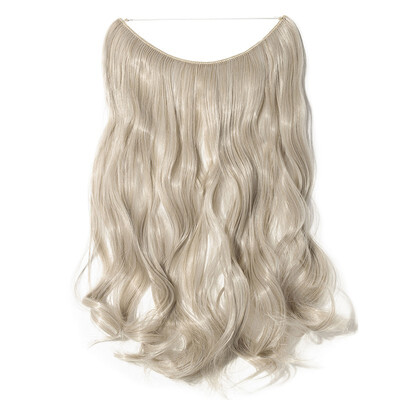 

Invisible Wire No Clips in Hair Extensions Secret Fish Line Hairpieces Silky Straight real natural Synthetic