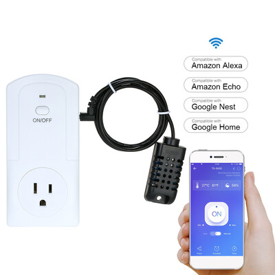

Wireless APP Remote Control Power Outlet Smart Thermostat Humidistat Timing Plug Socket Compatible with Amazon Alexa Echo Google N