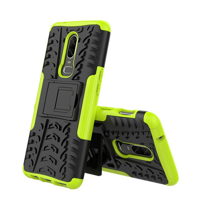 

Fivice One Plus 6 Case TPU anti-fall tire pattern back clip bracket phone case