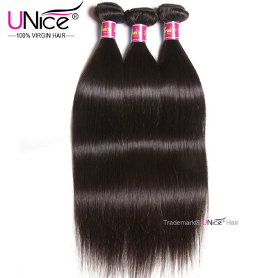 

UNice Hair Brazilian Human Virgin Hair Straight 3 Bundles Free Shipping