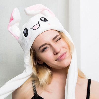 

USA Rabbit Ear Hat Can Move Airbag Magnet Cap Plush Gift Record Video Dance Toy