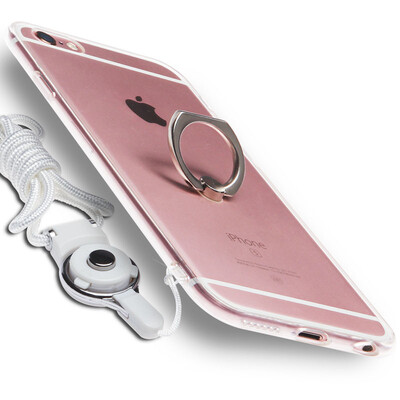 

KOOLIFE iPhone 6 / 6s плюс корпус корпуса Корпус Apple 6s плюс кронштейн для пряжки для пальцев Мягкий чехол / крест-накрест Drop прозрачный корпус для шнурка