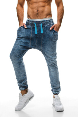 

New Men's Casual Harem Pants Retro Loose Cotton Jeans