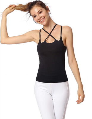 

Womens yoga vest with chest pad quick-drying sports sling