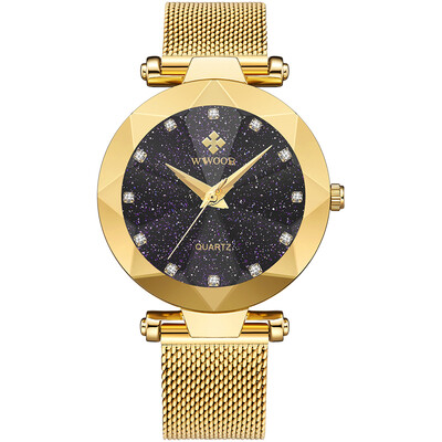 

WWOOR 8869 Women Quartz Watch Stainless Steel Strap Sport Clock Wristwatch 3ATM Waterproof Fashion Casual Female Watches