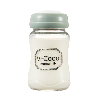 

V-Coool breast milk storage bottle large scale wide diameter glass material single pack 180ml matcha