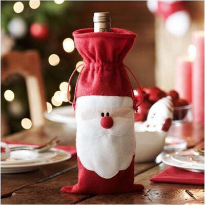 

Holiday Christmas Party Dinner Anniversary Santa Claus Outfit Wine Gift Bag New