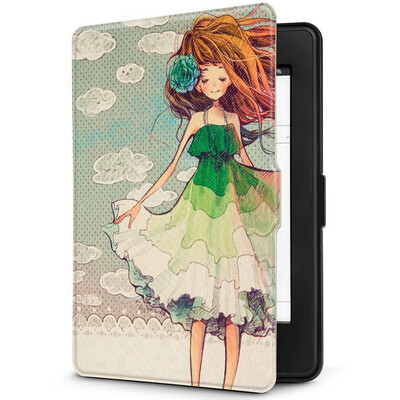 

Natusun K5-04 Kindle 958 Protector Case Kindle Paperwhite 123 Electric Paper Book Sleeping Leather Case Painted Girl